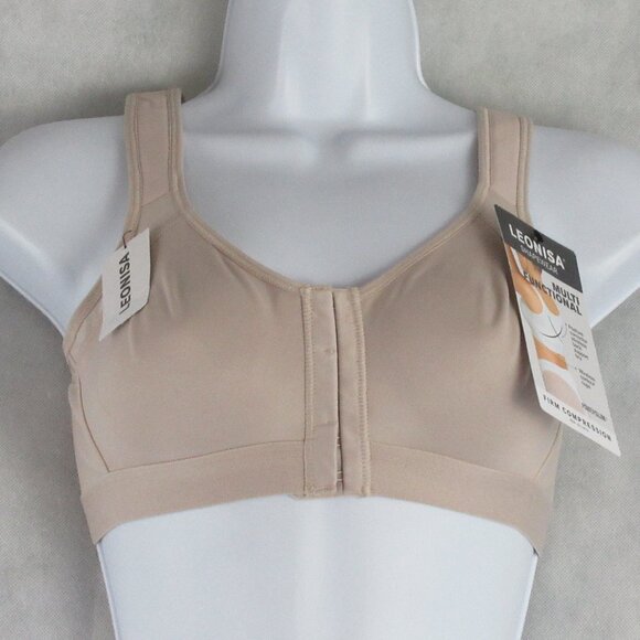 Leonisa Women's Back Support Posture Corrector Wireless Bra, Light Beige, 32C - Picture 3 of 7